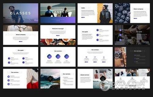 简约艺术摄影图片展示PPT模板 - 顶尖PPT