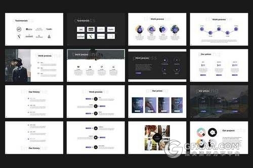 简约艺术摄影图片展示PPT模板 - 顶尖PPT