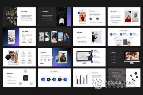 简约艺术摄影图片展示PPT模板 - 顶尖PPT