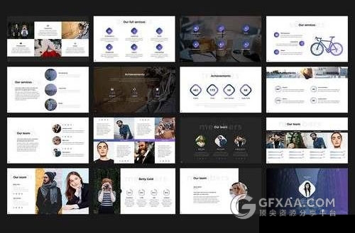 简约艺术摄影图片展示PPT模板 - 顶尖PPT