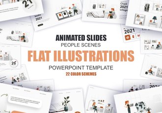 国外教育培训课程插画高级PPT模板 - 顶尖PPT