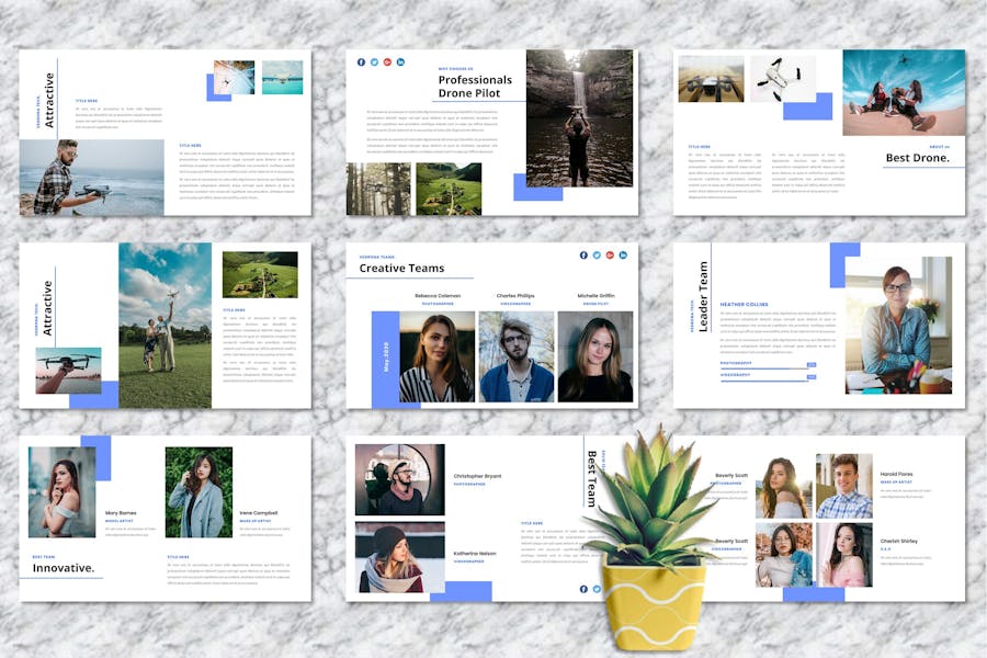 无人机摄影宣传keynote模板 - 顶尖PPT
