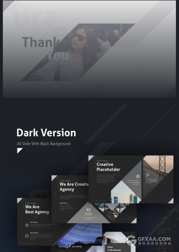 20种配色主题多边形切割创意顶尖PPT模板 - 顶尖PPT