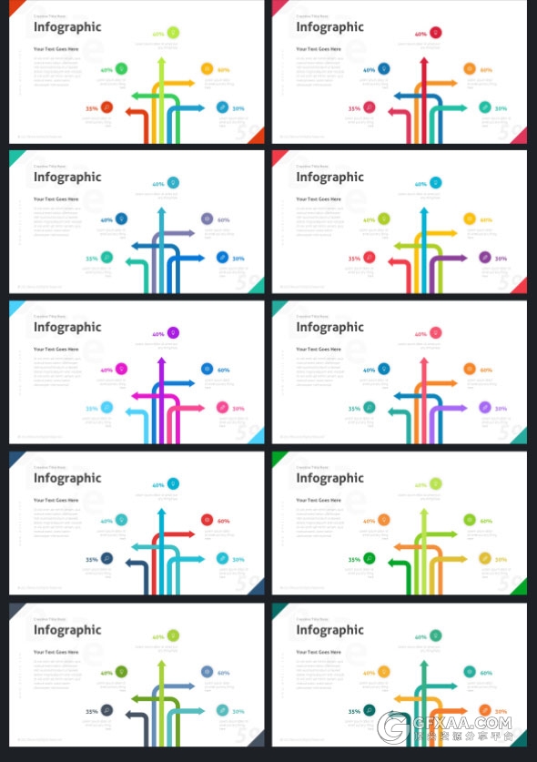20种配色主题多边形切割创意顶尖PPT模板 - 顶尖PPT