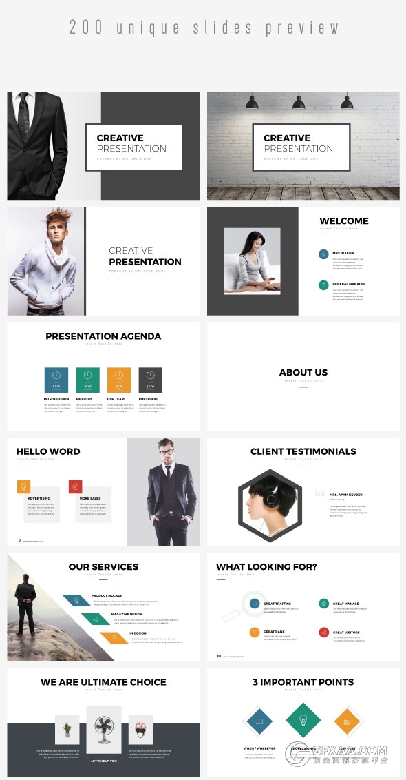 21种配色主题8000多页商务多用途顶尖PPT模板 - 顶尖PPT