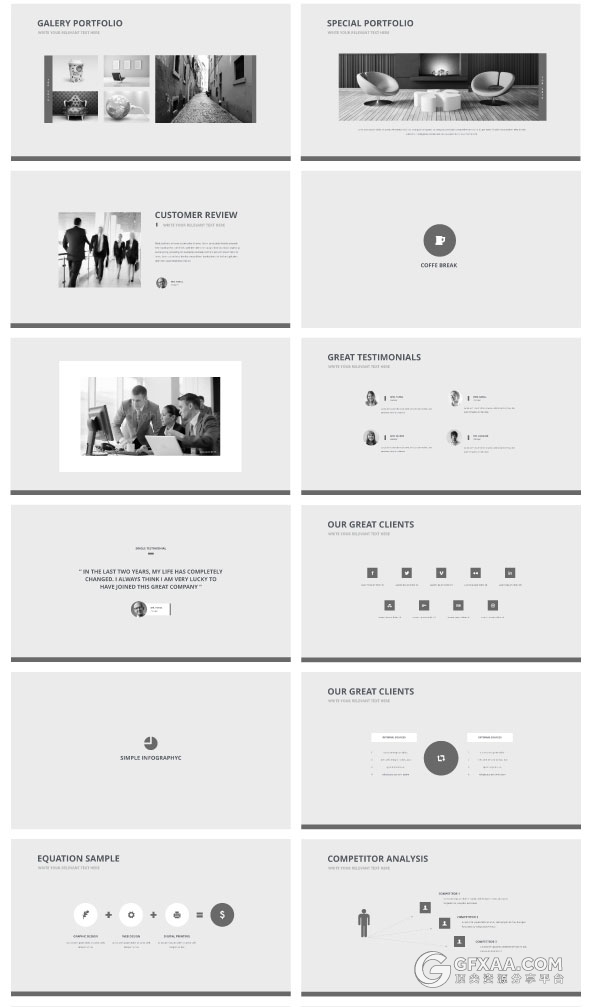 20种配色150多页扁平化简约商务顶尖PPT模板 - 顶尖PPT