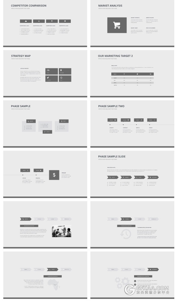 20种配色150多页扁平化简约商务顶尖PPT模板 - 顶尖PPT
