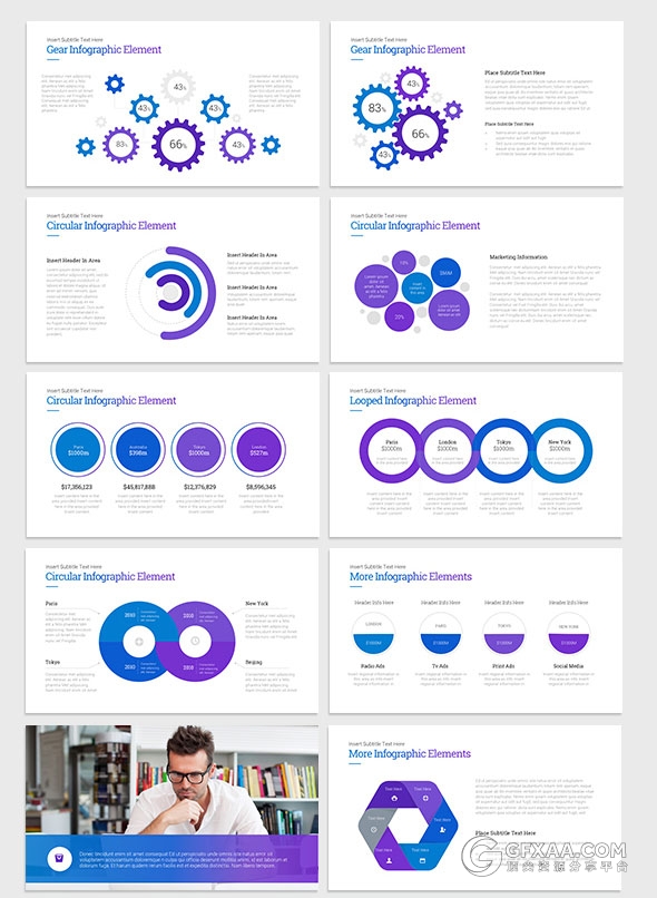 150精美渐变色商务多用途keynote模板 - 顶尖PPT