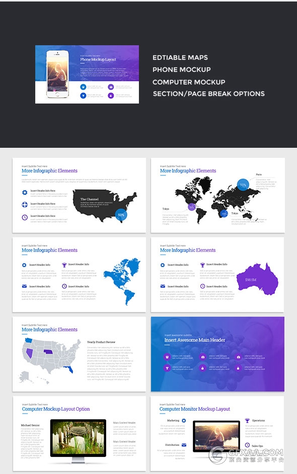 150精美渐变色商务多用途keynote模板 - 顶尖PPT