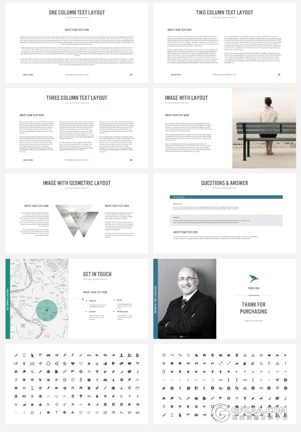 200页扁平化简约风格PPT模板 - 顶尖PPT