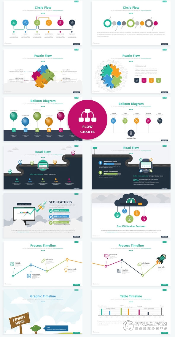 360页大型商务数据图表多用途keynote模板 - 顶尖PPT