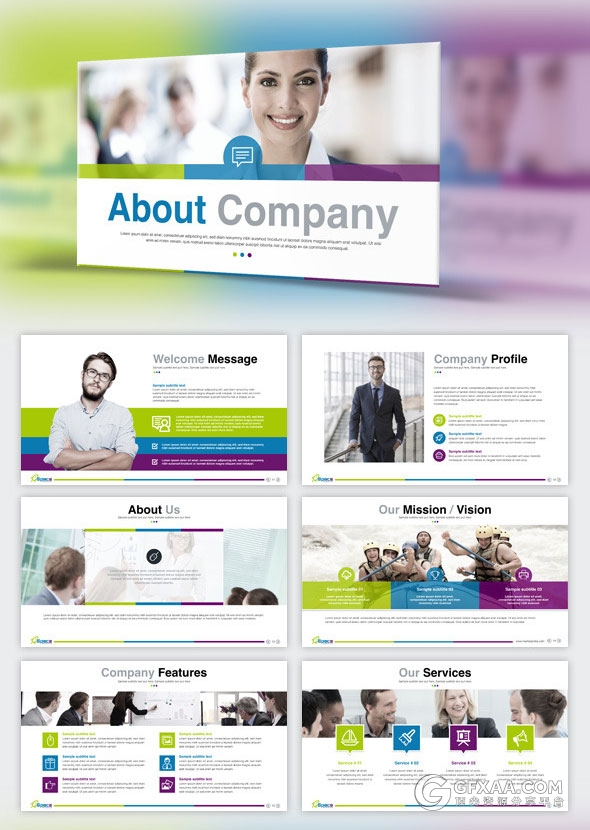 14种配色2000个图标110页欧美商务keynote模板 - 顶尖PPT