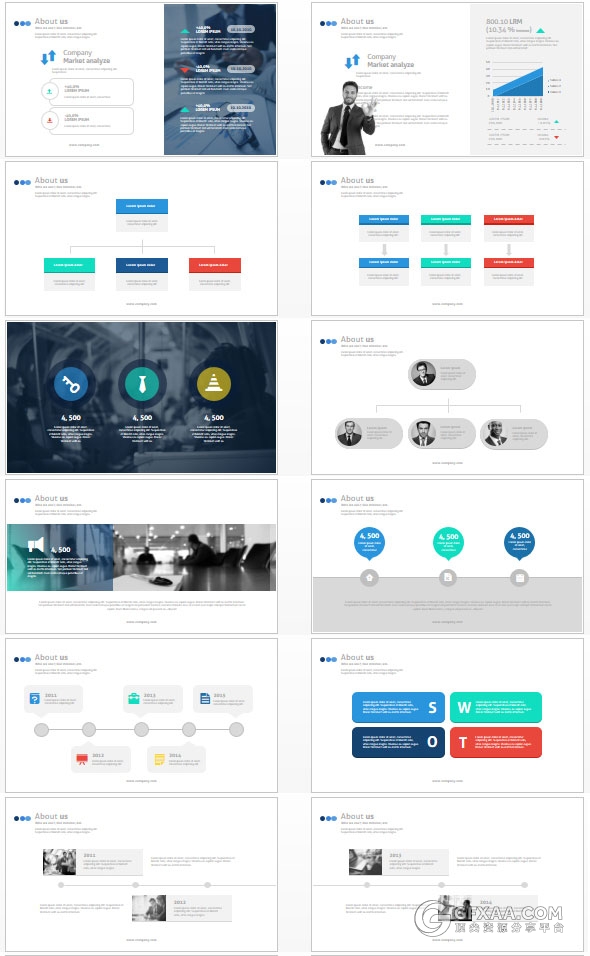 193页投资理财股票分析PPT51种配色主题123个PPT文件 - 顶尖PPT
