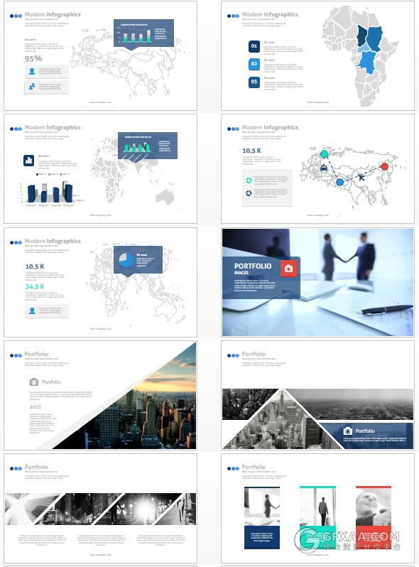 193页投资理财股票分析PPT51种配色主题123个PPT文件 - 顶尖PPT