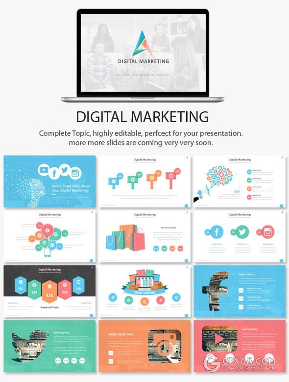 420页大型商务报告逻辑图表通用PPT模板 - 顶尖PPT