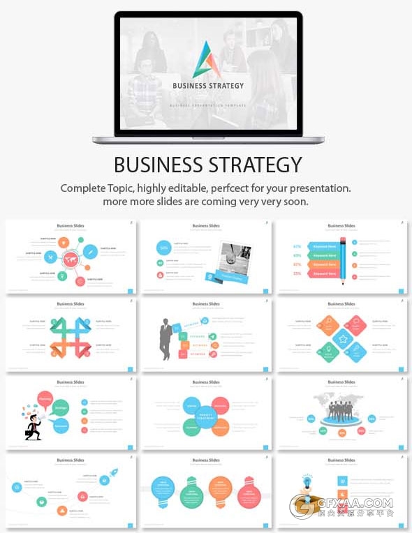 420页大型商务报告逻辑图表通用PPT模板 - 顶尖PPT