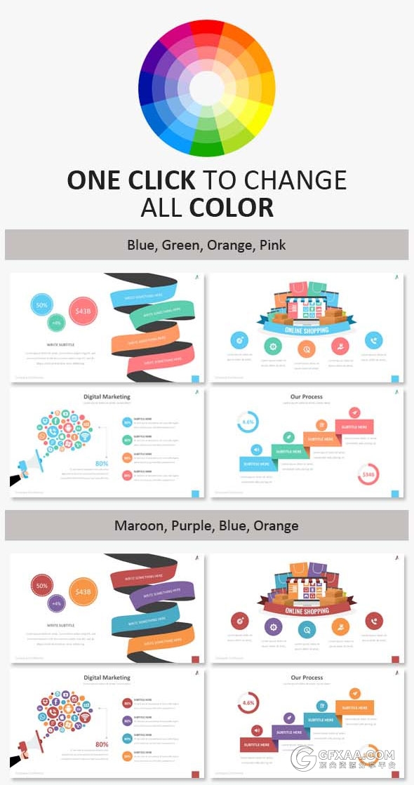 420页大型商务报告逻辑图表通用PPT模板 - 顶尖PPT