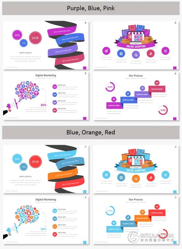 420页大型商务报告逻辑图表通用PPT模板 - 顶尖PPT