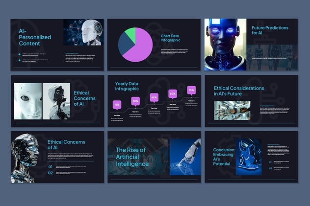 人工智能未来担忧分析Keynote模板 - 顶尖PPT