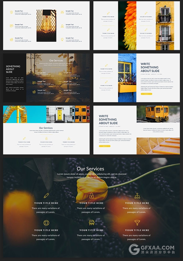 105页摄影图片展示多用途商务PPT模板 - 顶尖PPT