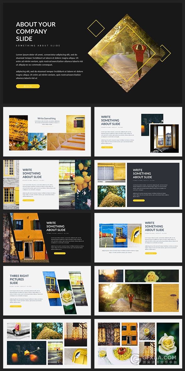 105页摄影图片展示多用途商务PPT模板 - 顶尖PPT