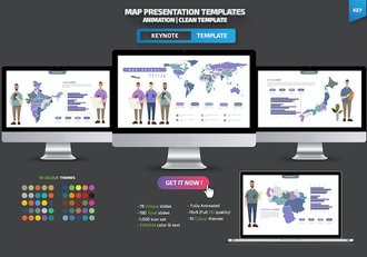 全世界各个国家地区及区域地图keynote模板 - 顶尖PPT