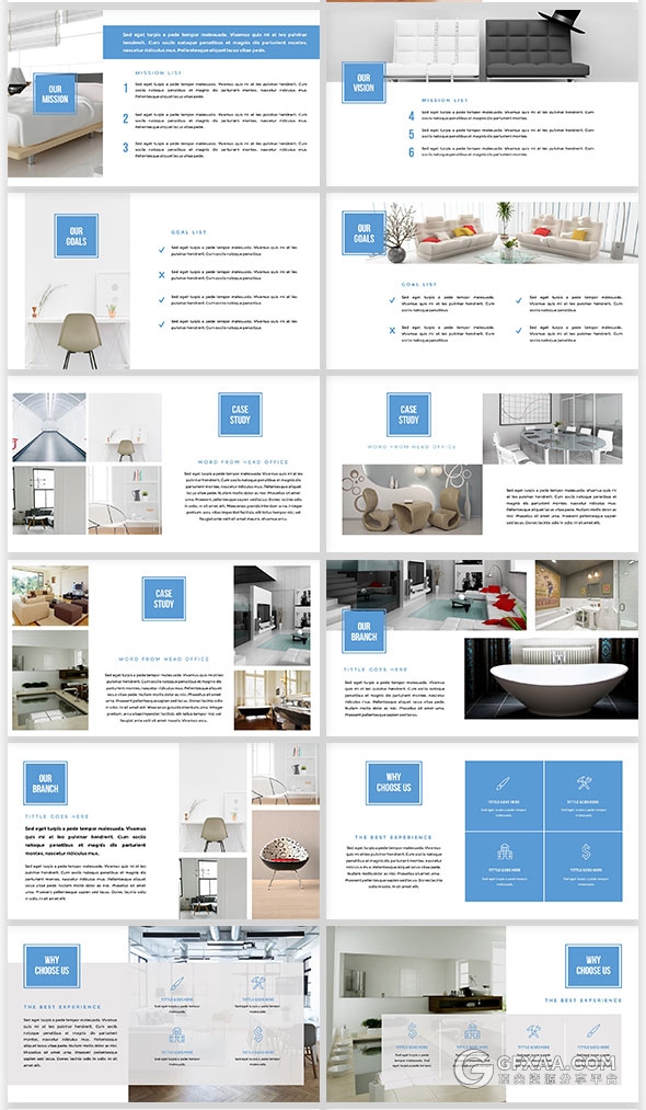 100页扁平化多种图表商务通用PPT模板 - 顶尖PPT