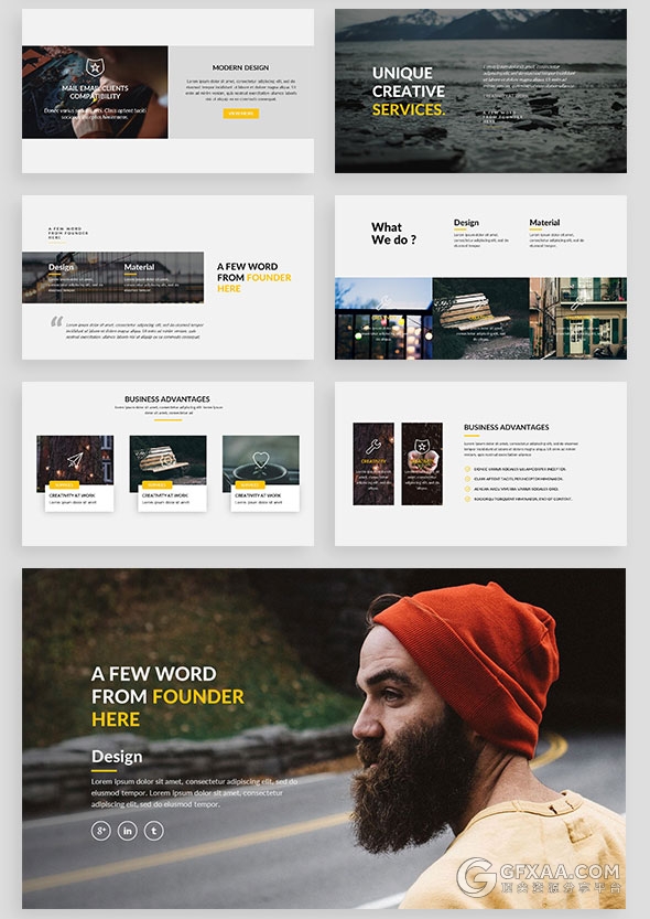 98页摄影照片展示立体图形图标多用途PPT模板 - 顶尖PPT