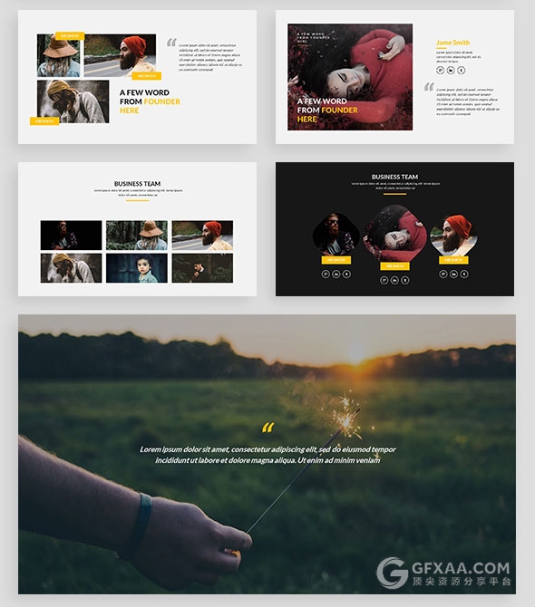 98页摄影照片展示立体图形图标多用途PPT模板 - 顶尖PPT