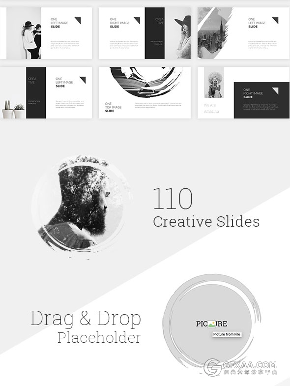 110页黑白极简风格狼性团队PPT模板 - 顶尖PPT