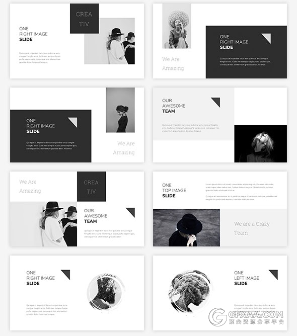 110页黑白极简风格狼性团队PPT模板 - 顶尖PPT