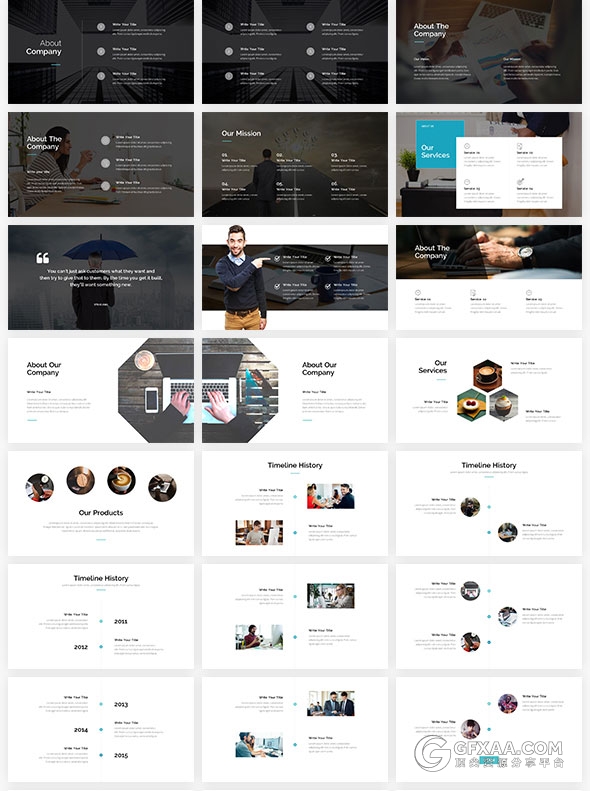 445页扁平化卡通人物风格7种配色主题多用途PPT模板 - 顶尖PPT