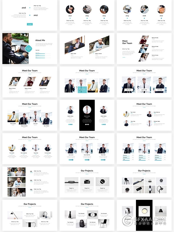 445页扁平化卡通人物风格7种配色主题多用途PPT模板 - 顶尖PPT