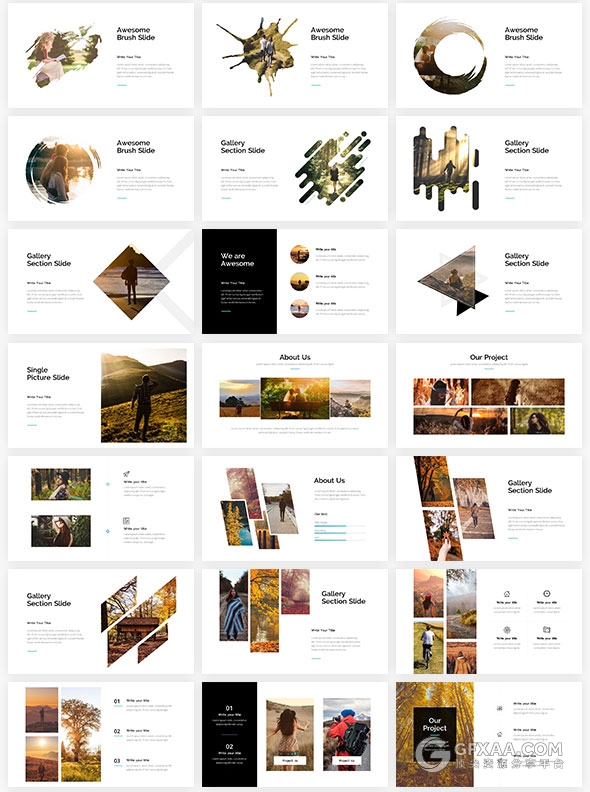 445页扁平化卡通人物风格7种配色主题多用途PPT模板 - 顶尖PPT