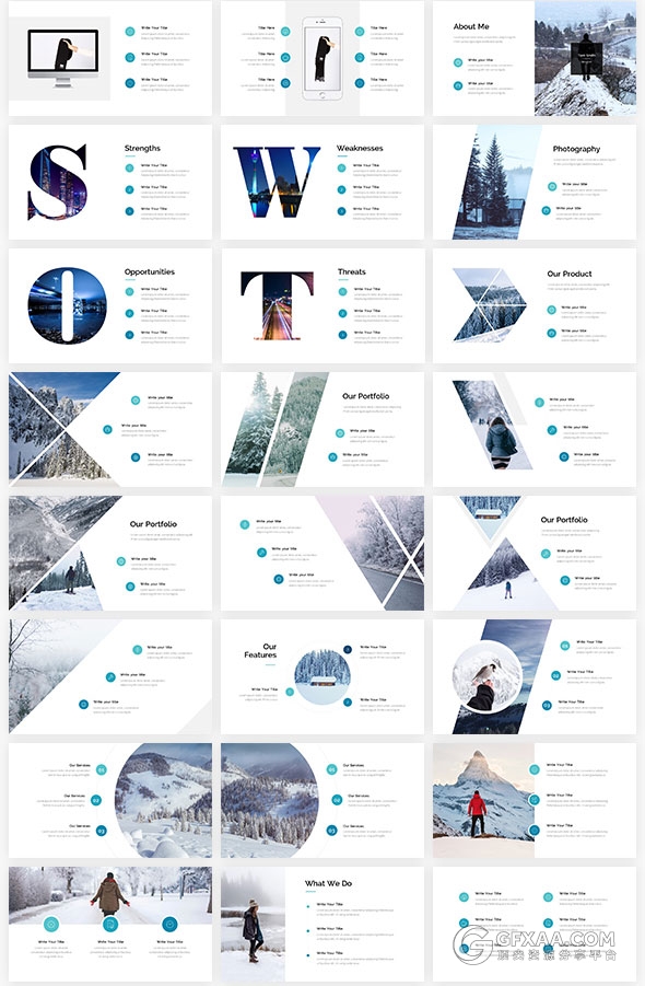 445页扁平化卡通人物风格7种配色主题多用途PPT模板 - 顶尖PPT