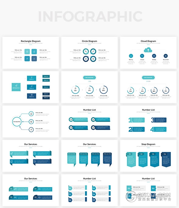 445页扁平化卡通人物风格7种配色主题多用途PPT模板 - 顶尖PPT