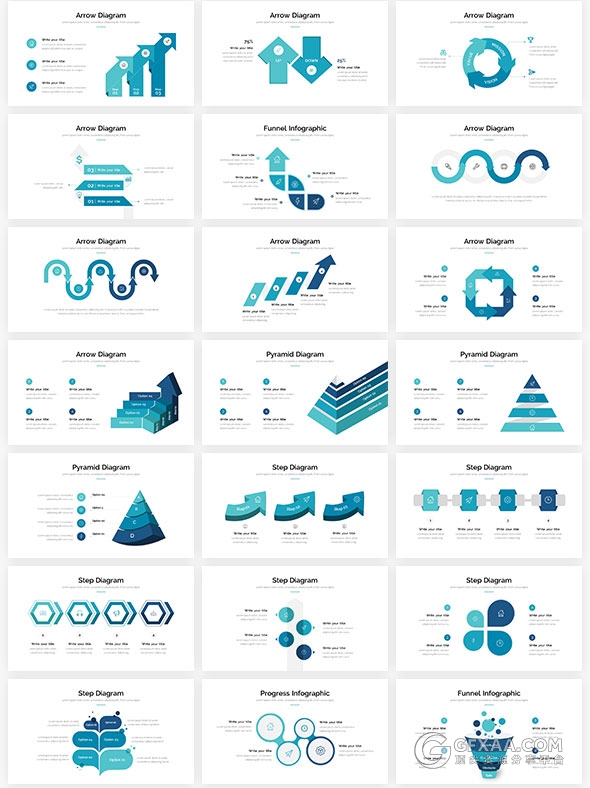 445页扁平化卡通人物风格7种配色主题多用途PPT模板 - 顶尖PPT