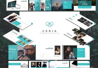 50多页扁平化简约商务团队报告总结PPT模板 - 顶尖PPT