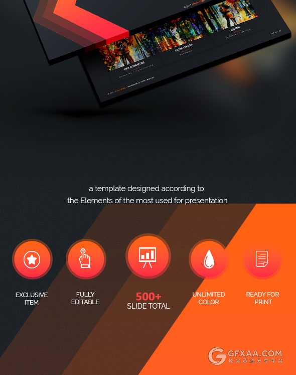 5种配色主题经典渐变色系商务多用途PPT模板 - 顶尖PPT