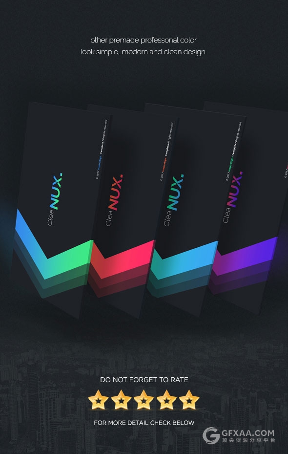 5种配色主题经典渐变色系商务多用途PPT模板 - 顶尖PPT