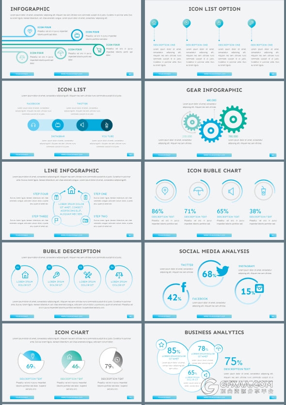 20种配色90多页欧美高端PPT模板 - 顶尖PPT