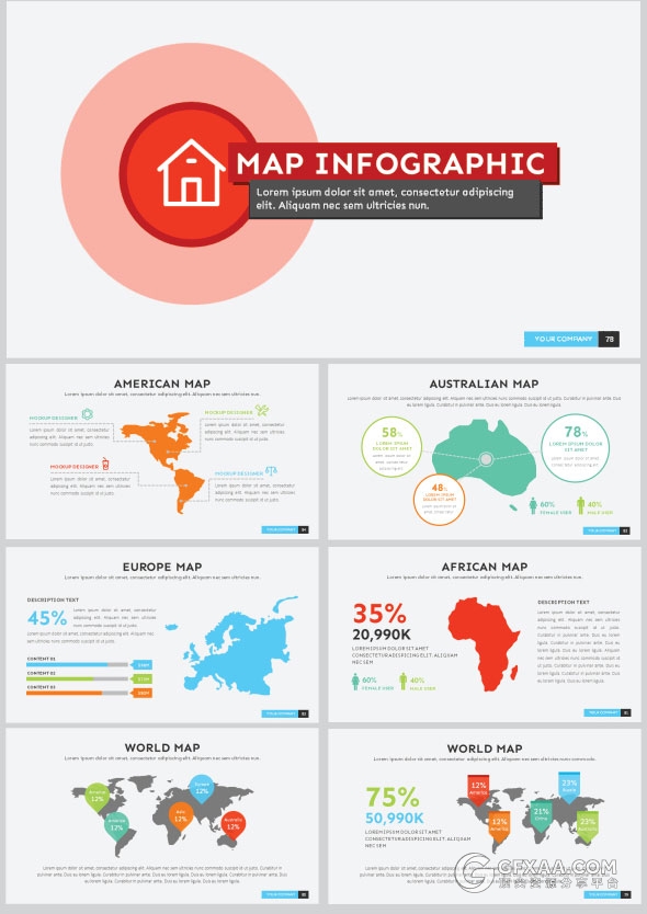 95页多色系信息图表多用途商务PPT模板 - 顶尖PPT
