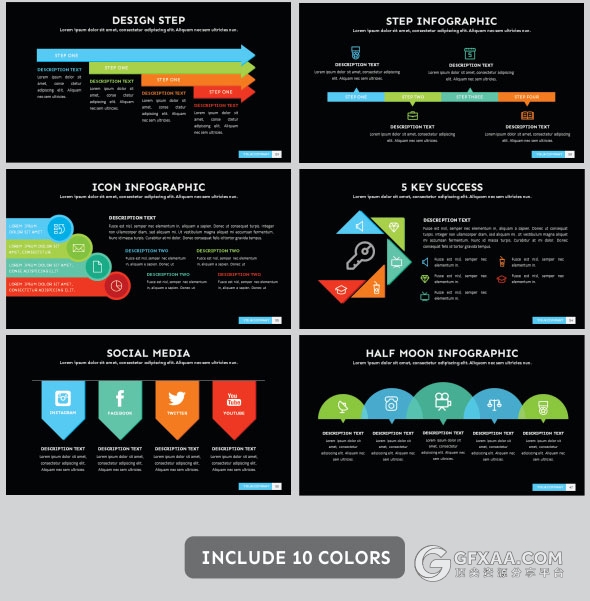 95页多色系信息图表多用途商务PPT模板 - 顶尖PPT