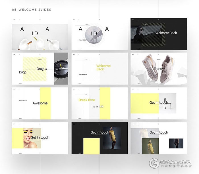 220页简约淡黄色摄影产品展示顶尖PPT模板 - 顶尖PPT