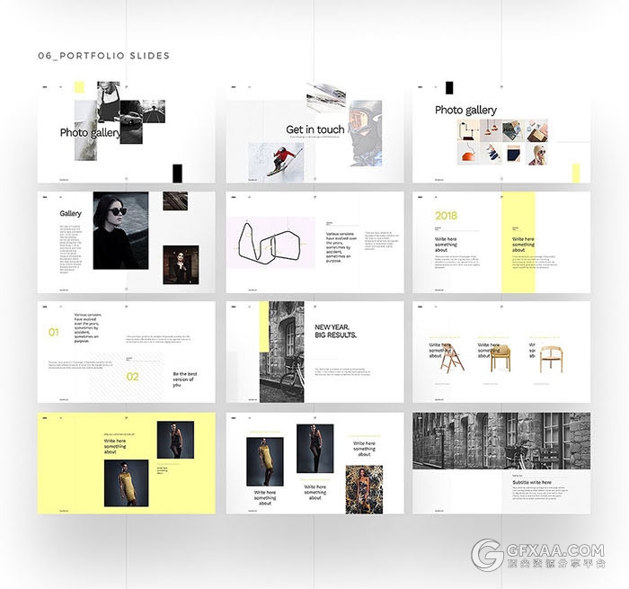 220页简约淡黄色摄影产品展示顶尖PPT模板 - 顶尖PPT