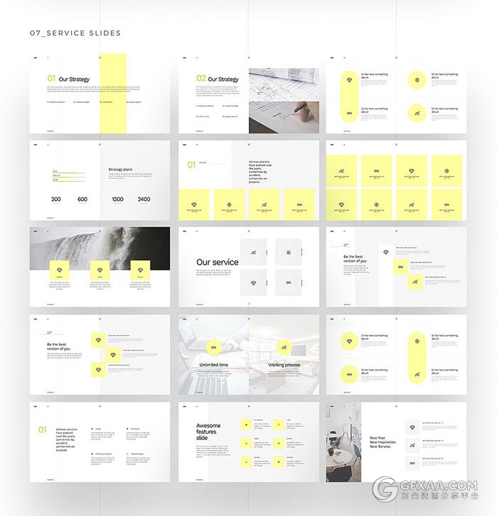 220页简约淡黄色摄影产品展示顶尖PPT模板 - 顶尖PPT