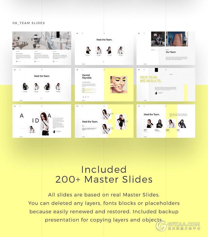 220页简约淡黄色摄影产品展示顶尖PPT模板 - 顶尖PPT