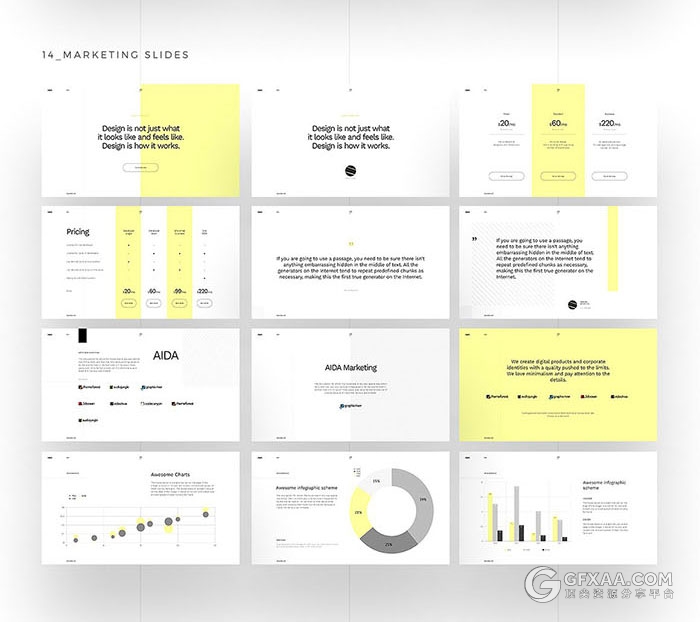 220页简约淡黄色摄影产品展示顶尖PPT模板 - 顶尖PPT