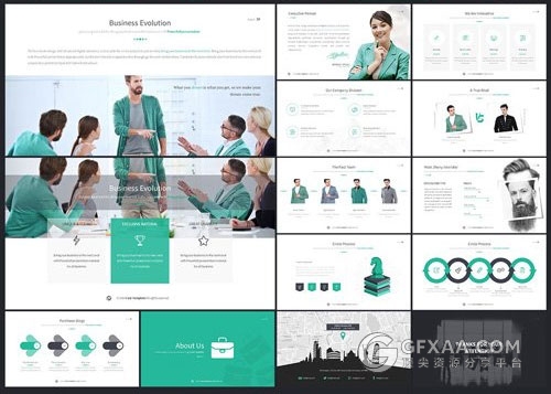 公司团队介绍业务合作述职报告PPT模板 - 顶尖PPT