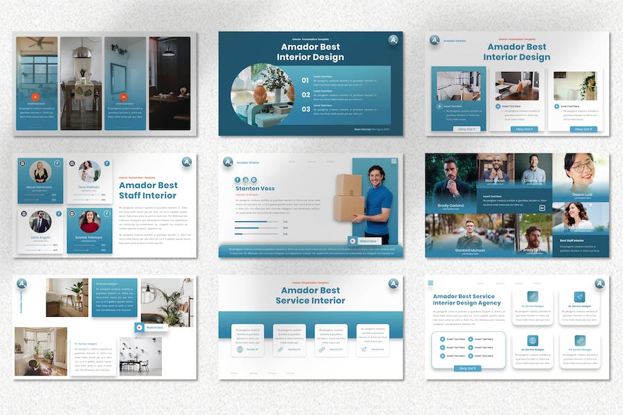 蓝色商业风格企业计划总结keynote模板 - 顶尖PPT